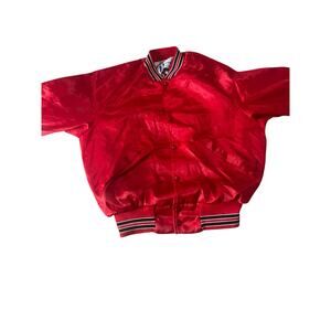 🔥 VINTAGE 80s Dunbrooke Red Satin Creston Panthers Bomber Jacket - SIZE L 🔥